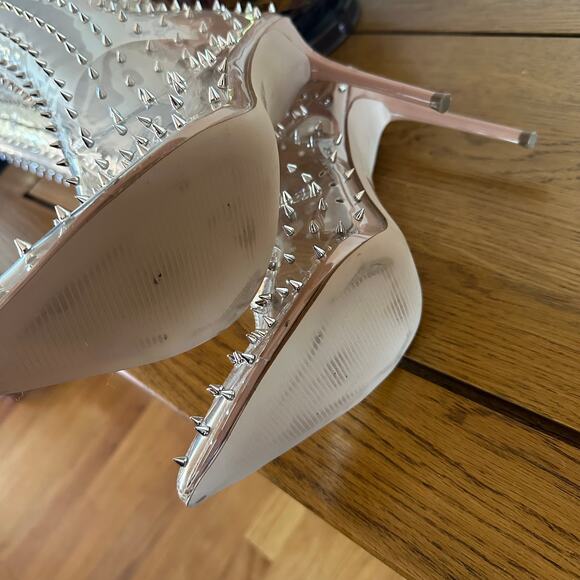 STEVE MADDEN Vava Over The Knee OTK Boots Clear Studded - Picture 10 of 11